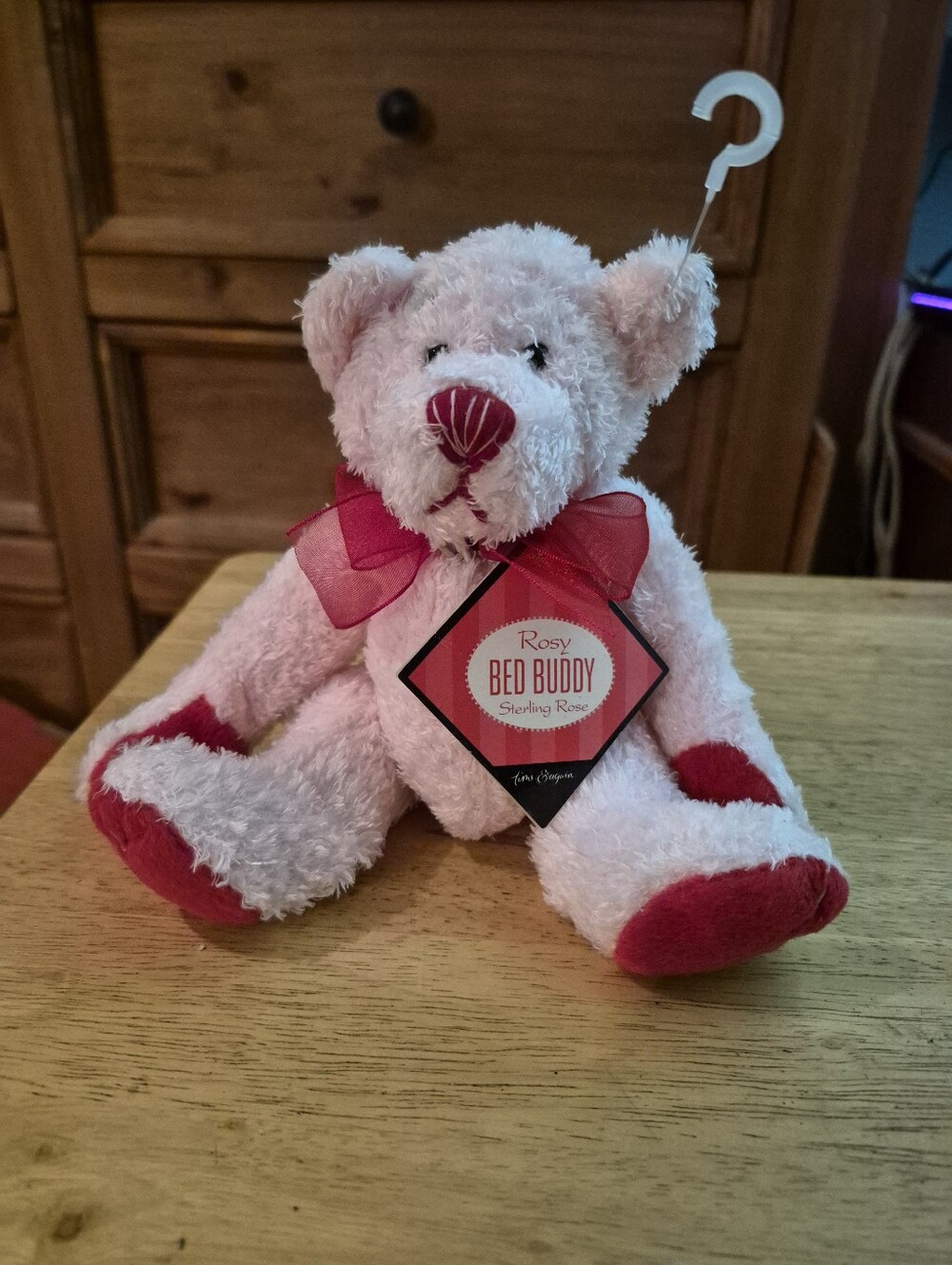 Vintage Ganz Bed Buddy "Rosy" Teddy Bear Plush 8" Sterling Rose Scented